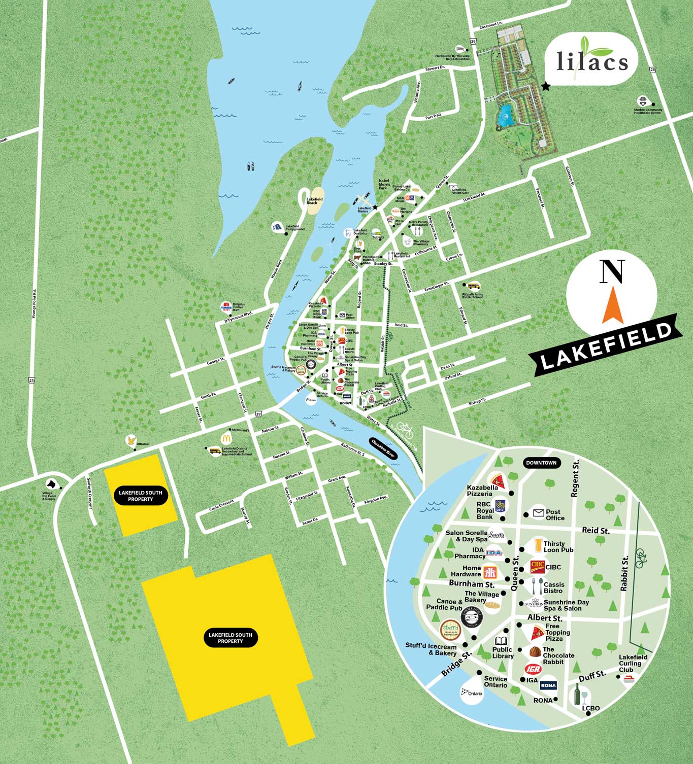 Lakefield Amenities Map