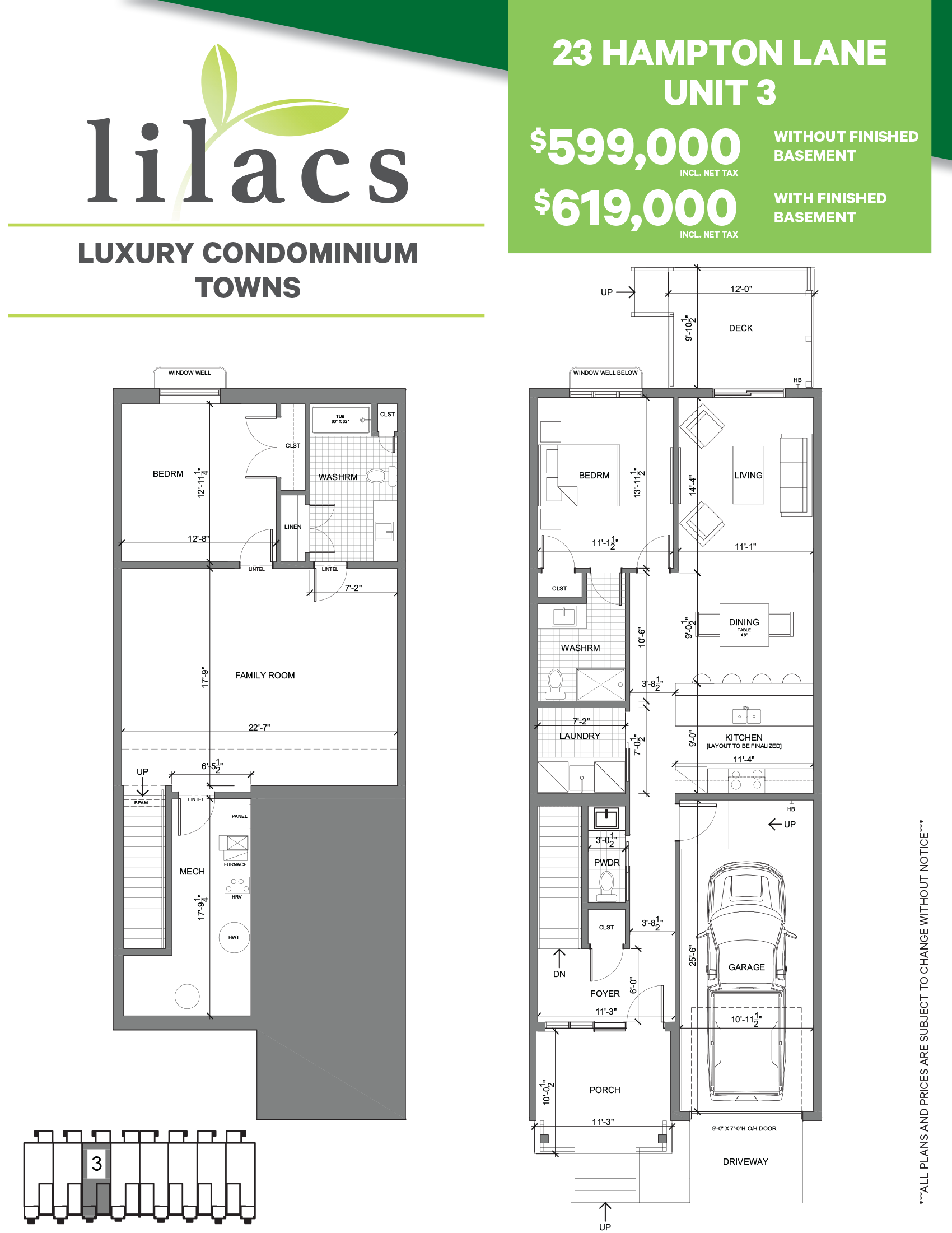 Bungalow Townhomes Unit 3 Floor Plan