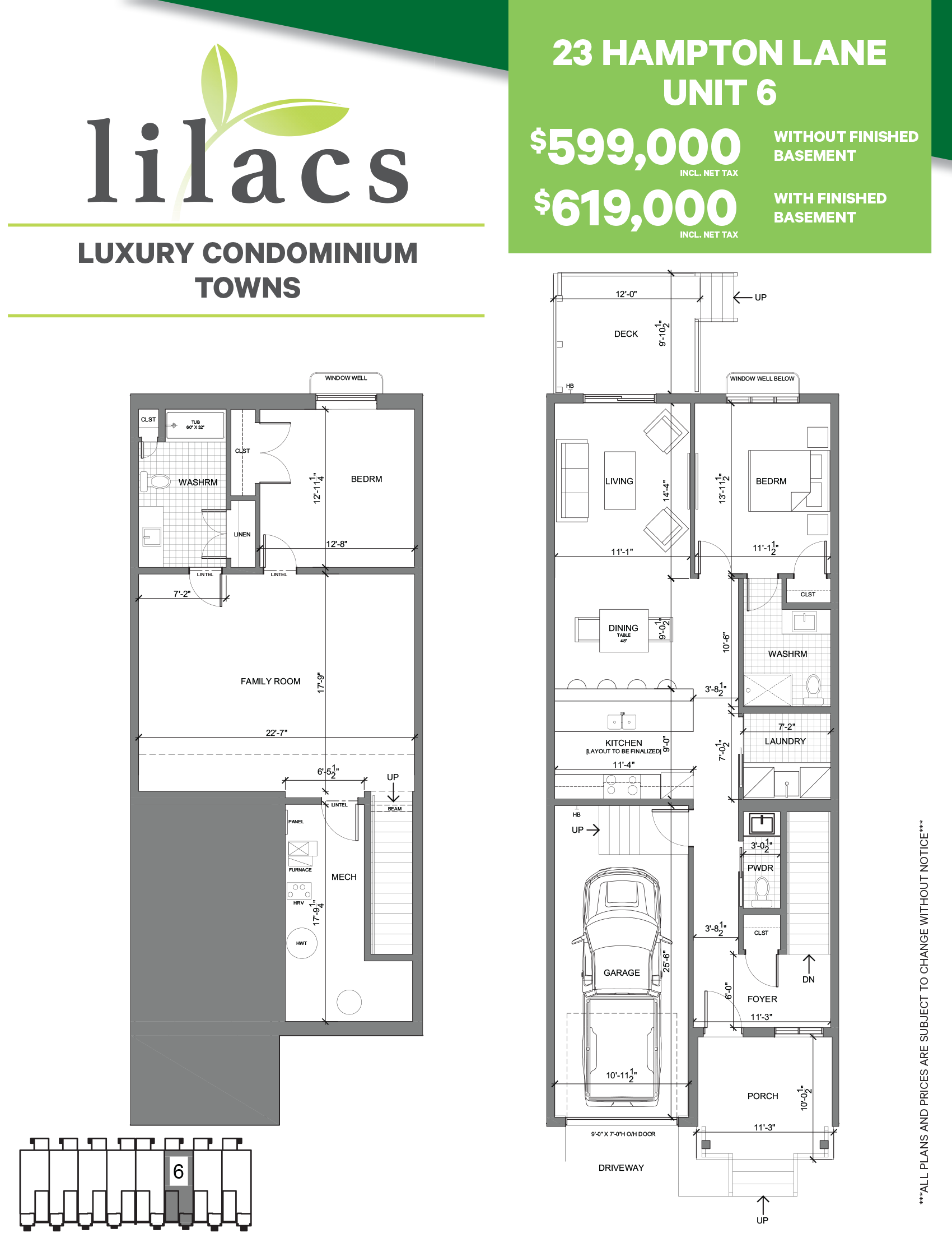 Bungalow Townhomes Unit 6 Floor Plan
